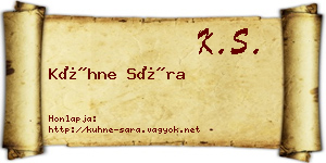 Kühne Sára névjegykártya