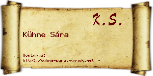 Kühne Sára névjegykártya